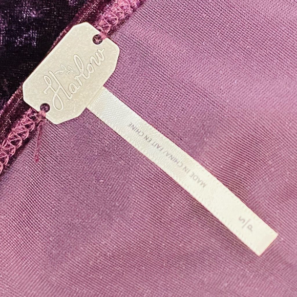 Harlow Deep Purple Velvet Strappy A-Line Mini Slip Dress Size S - Picture 4 of 4